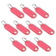 thumbnail image 1 of Uxcell 50x20mm Plastic Key Tags with Split Keyring Red 10 Count, 1 of 4