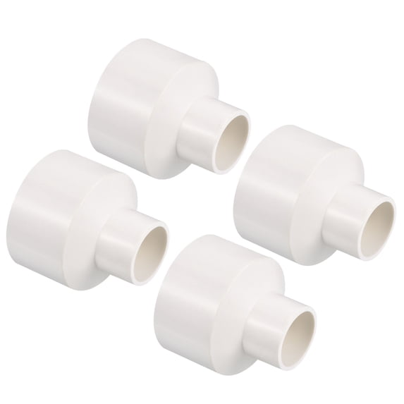 Uxcell 50x25mm PVC Reducer Pipe Fitting Straight Coupling Connector ...