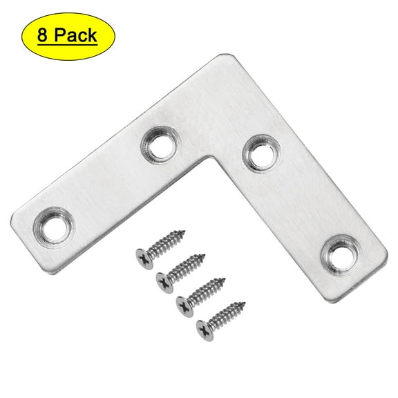 Uxcell L Shape Braces Mending Repairing Flat Bracket for Joint Fasteners with Screws 50x50x1.3mm
