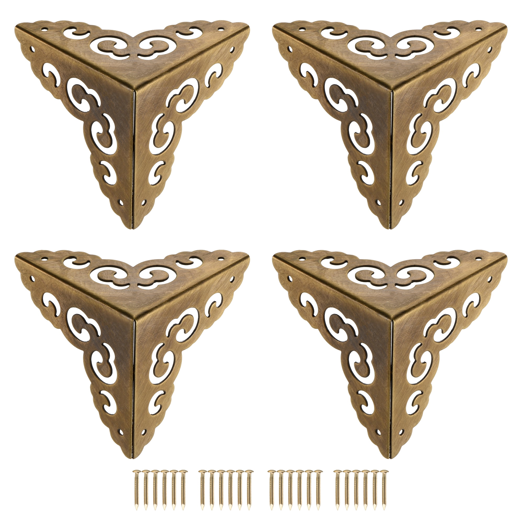 Uxcell 50x50x50mm Metal Box Corner Protectors Brass Matte Sealing ...