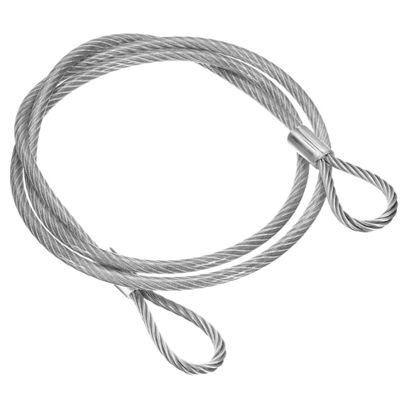 Uxcell 51 Inch Safety Cable Lock, 1 Pcs 304 Stainless Steel Security Wire Ropes Double Loop Anti-Theft Safety for Bicycles Luggage Stage Lighting, Clear