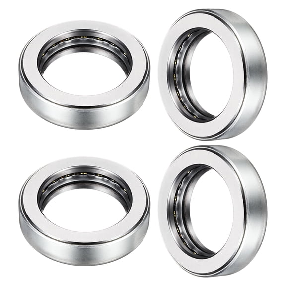 Uxcell 51107 Thrust Bearing, 4pack Thrust Tapered Roller Bearings Full Complement of Balls Case Hardened Chrome Steel, 1.38" Bore x 2.13" OD x 0.5" Width (One-Piece)
