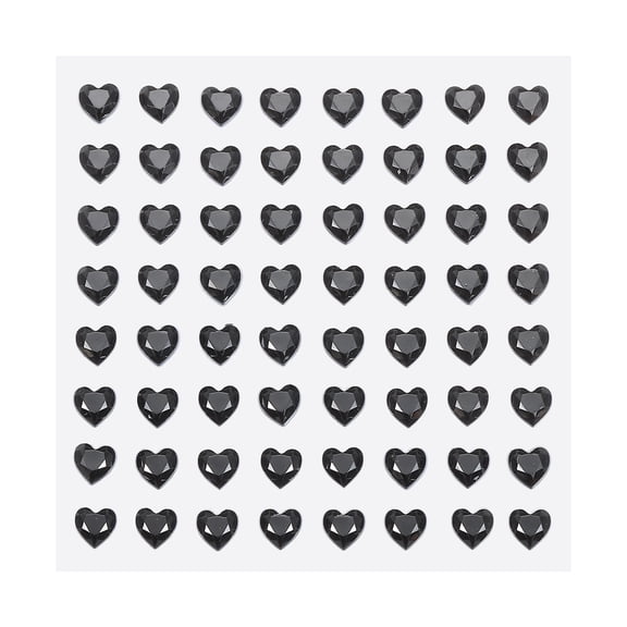 Uxcell 512Pcs Heart Rhinestone 6mm Self Adhesive Gems Stickers Black