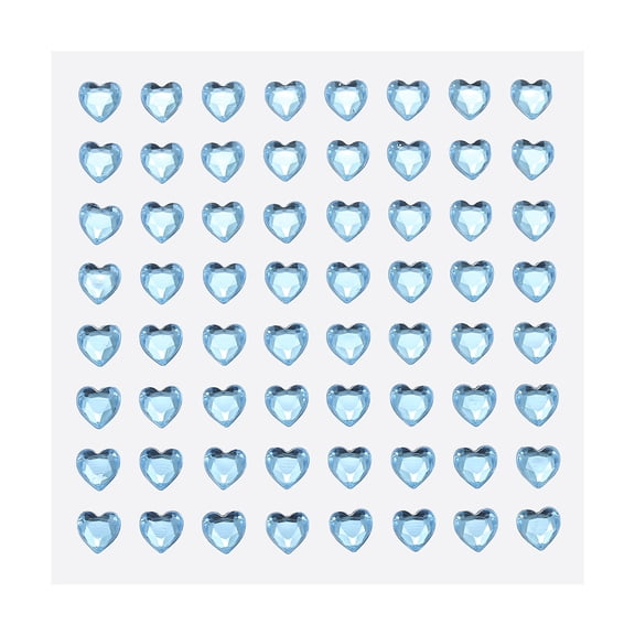 Uxcell 512 Pcs Heart Rhinestone 6mm Self Adhesive Gems Stickers Jewelry Stickers for Arts & Crafts, DIY Light Blue