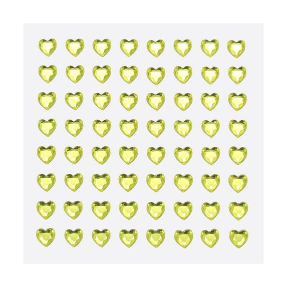 Uxcell 512 Pcs Heart Rhinestone 6mm Self Adhesive Gems Stickers Jewelry Stickers for Arts & Crafts, DIY Light Yellow