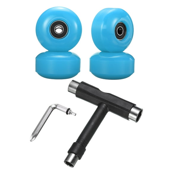 Uxcell 52mm 95A Skateboard Wheels with Black Bearings Street Wheels with Skate Tool, Blue, 4 Pack