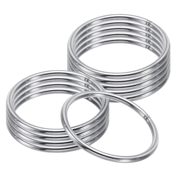Uxcell 52mm Metal O Rings, 10 Pack 304 Stainless Steel Round Rings for Hardware Bags