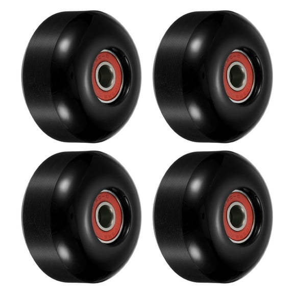 Uxcell 52mm Skateboard Wheel with Bearings ABEC-9 Street Wheels for Skateboards Cruiser Wheel 95A, Black Red 4 Pack