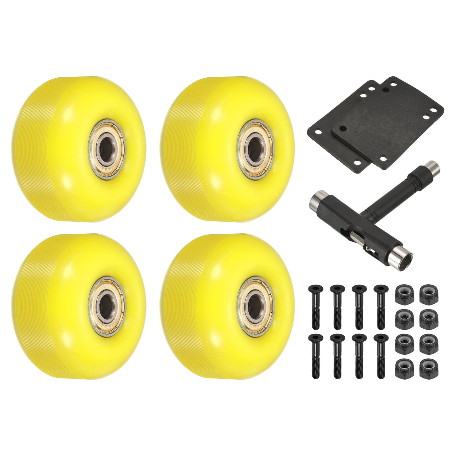 Uxcell 52mm Skateboard Wheels and Bearings Set Street Wheels for Skateboards Cruiser Wheel 95A