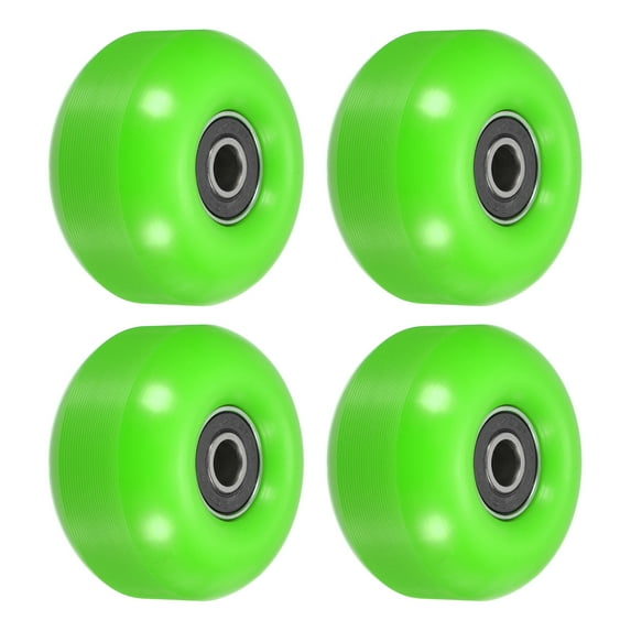 Uxcell 52mm Skateboard Wheels with Bearings Street Wheels for Skateboards Cruiser Wheel 95A, Green Black 4 Pack
