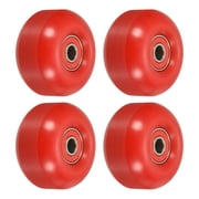 Uxcell 52mm Skateboard Wheels with Bearings Street Wheels for Skateboards Cruiser Wheel 95A, Red 4 Pack
