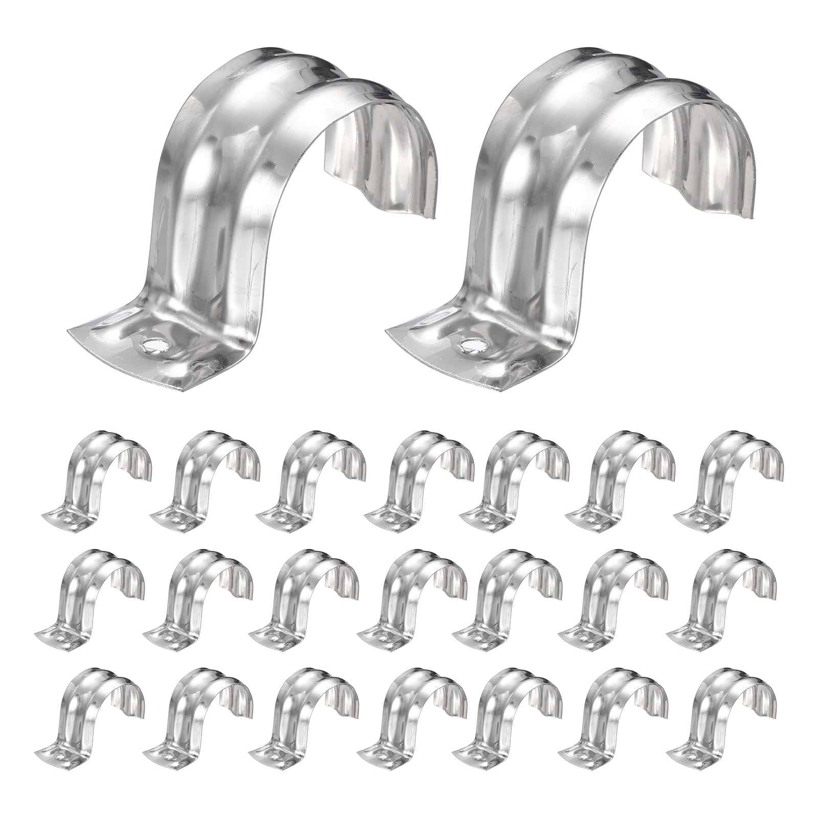 Uxcell 52pcs Conduit Clamp 1 1/4 Inch, 1 Hole Stainless Steel Pipe Strap, Rigid Metal Conduit Hanger for Pipe Fixing, Tube Wire Installation