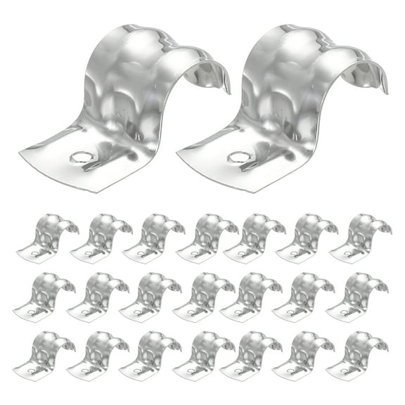 Uxcell 52pcs Conduit Clamp 5/8 Inch, 1 Hole Stainless Steel Pipe Strap, Rigid Metal Conduit Hanger for Pipe Fixing, Tube Wire Installation