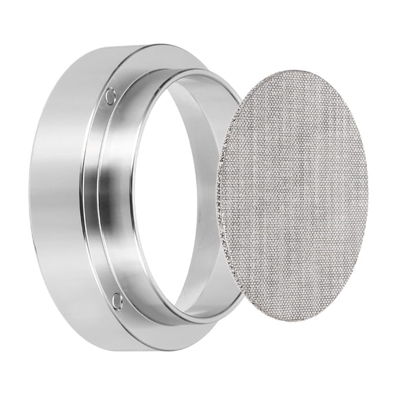 Uxcell 53MM Espresso Dosing Funnel Set, 2.52 x 0.87" Dosing Funnel with Puck Screen Coffee Puck Screen Set for 53mm Portafilter Powder Collection Grinding Coffee Grinder, Silver Tone