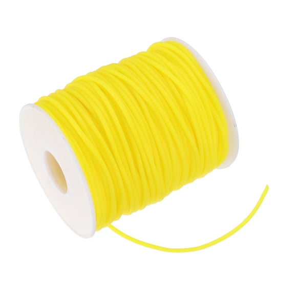Uxcell 54.7 Yards Hollow Pipe Tubing Rubber Cord 2mm Knitting Barber Cord Jewelry Silicone Hollow Cords for Necklaces Bracelets Knitting DIY Crafts Beading, Yellow