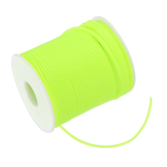 Uxcell 54.7 Yards Hollow Pipe Tubing Rubber Cord 2mm Knitting Barber Cord Jewelry Silicone Hollow Cords for Necklaces Bracelets Knitting DIY Crafts Beading, Bright Yellow