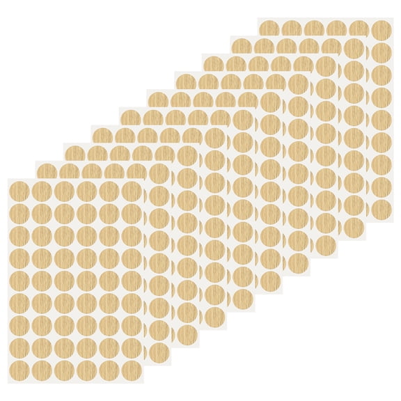 Uxcell 540Pcs Hole Cover Stickers, Dia. 21mm/0.8" Screw Cover Caps Self-Adhesive Wood Stickers for Dustproof Decoration Furniture Cabinet Wardrobe Desk, Yellow Wood