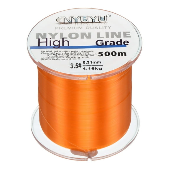 Uxcell 547Yard 10Lb Fluorocarbon Coated Monofilament Nylon Fishing Line Orange