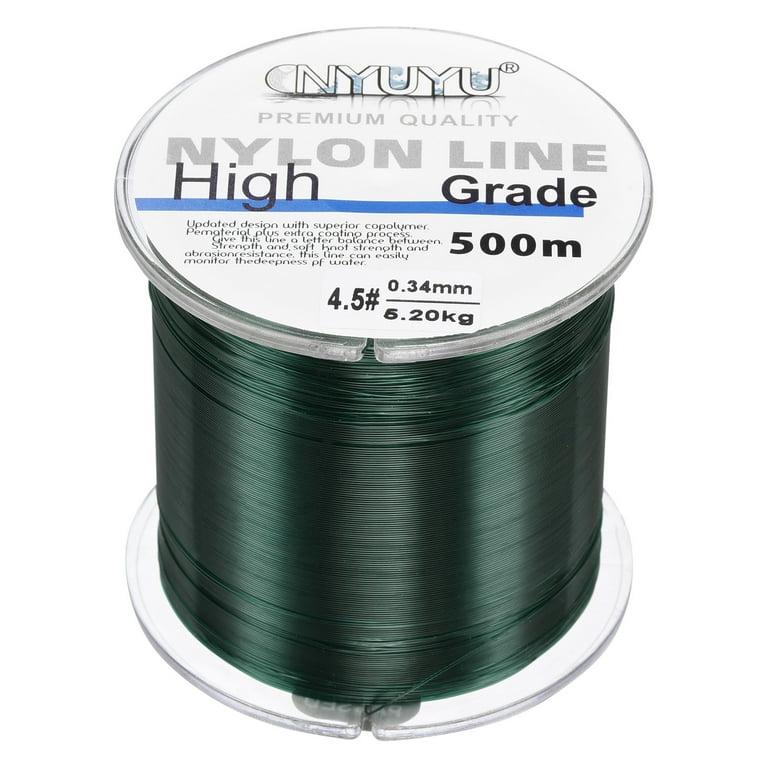 Nylon Fishing Line 547Yard 12Lb Monofilament Fluorocarbon Coated Dark Green  