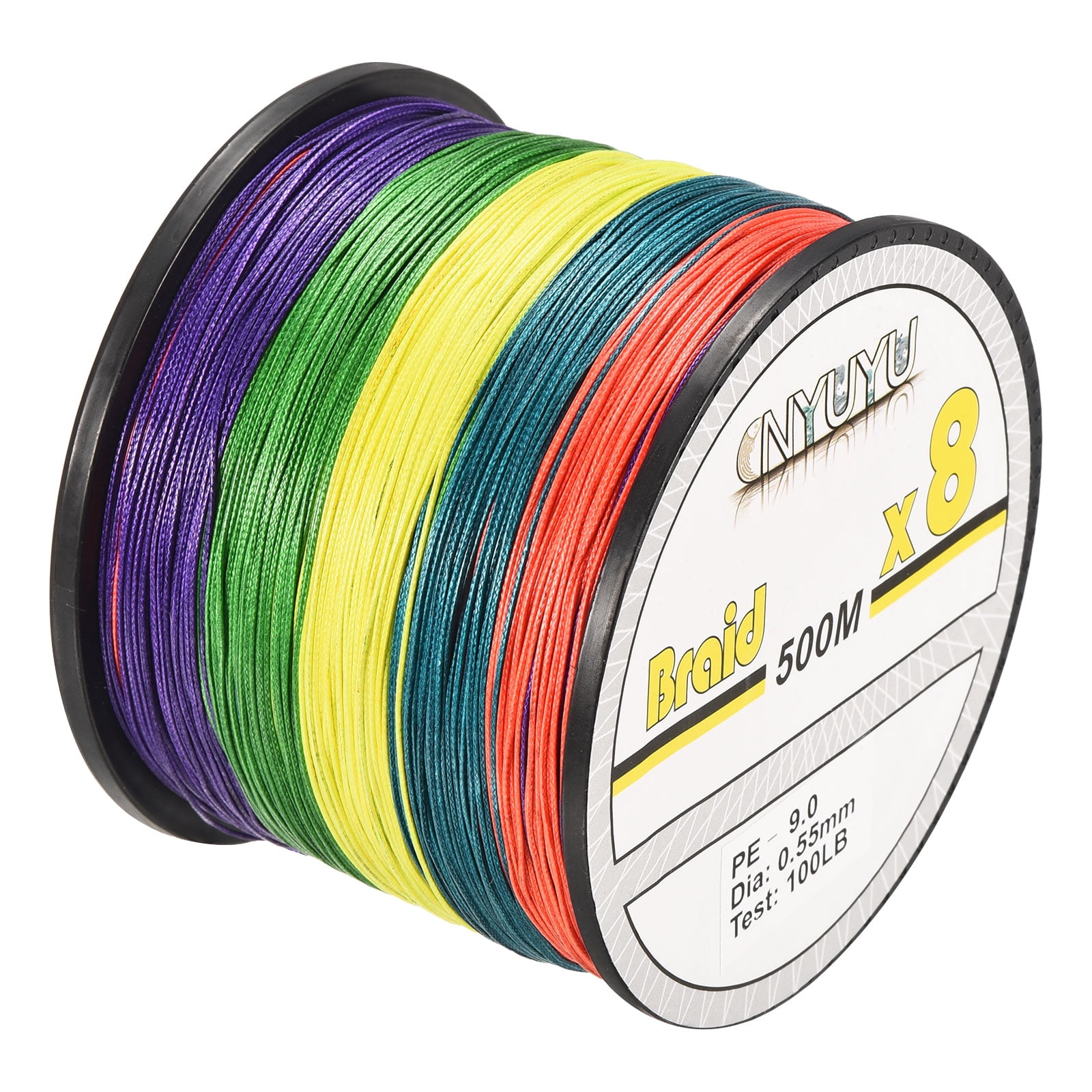 Uxcell 547Yard/1640Ft 100LB 8 Strands Abrasion Resistant PE Braided Fishing Line Colored