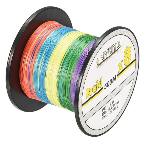 Uxcell 547Yard/1640Ft 28LB 8 Strands Abrasion Resistant PE Braided Fishing Line Colored