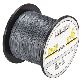 Uxcell 547Yard/1640Ft 50LB 4 Strands Abrasion Resistant PE Braided Fishing Line Grey
