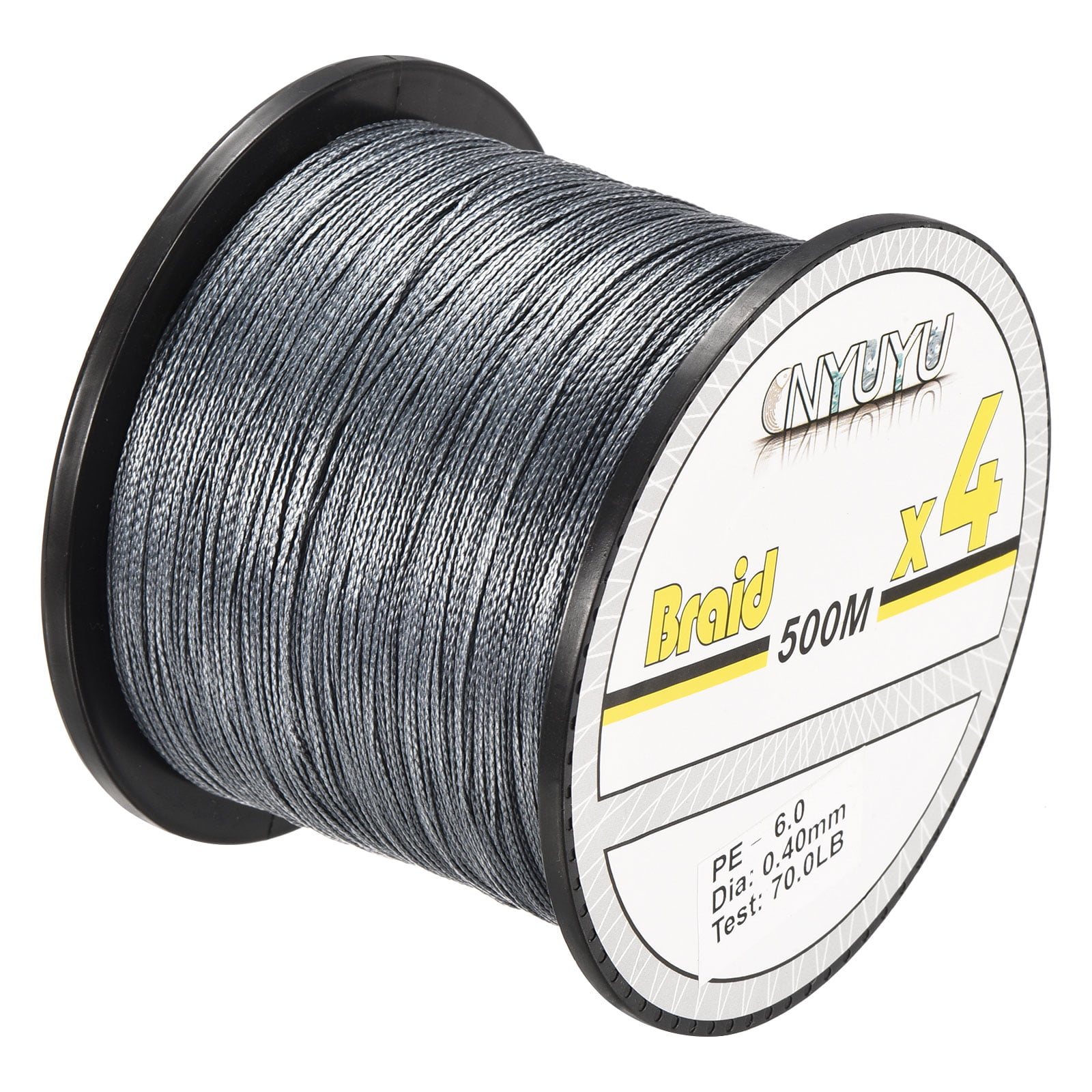Uxcell 547Yard/1640FT 20lb 4 Strands Abrasion Resistant PE Braided Fishing Line Grey, Size: 0.18 mm