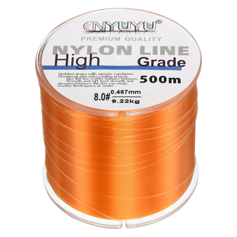 Uxcell 547Yard 20Lb Fluorocarbon Coated Monofilament Nylon Fishing Line  Orange