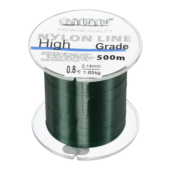Uxcell 547Yard 3Lb Fluorocarbon Coated Monofilament Nylon Fishing Line Dark Green