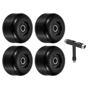 Uxcell 54mm Skateboard Wheel and Bearings Set ABEC-9 Street Wheels for Skateboards Cruiser Wheel 85A, Black 4 Pack