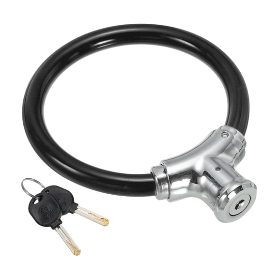 Uxcell 55 Inch Portable Bicycle Lock, Steel Anti Theft Cable Security Bicycle Lock with 2 Keys, Black