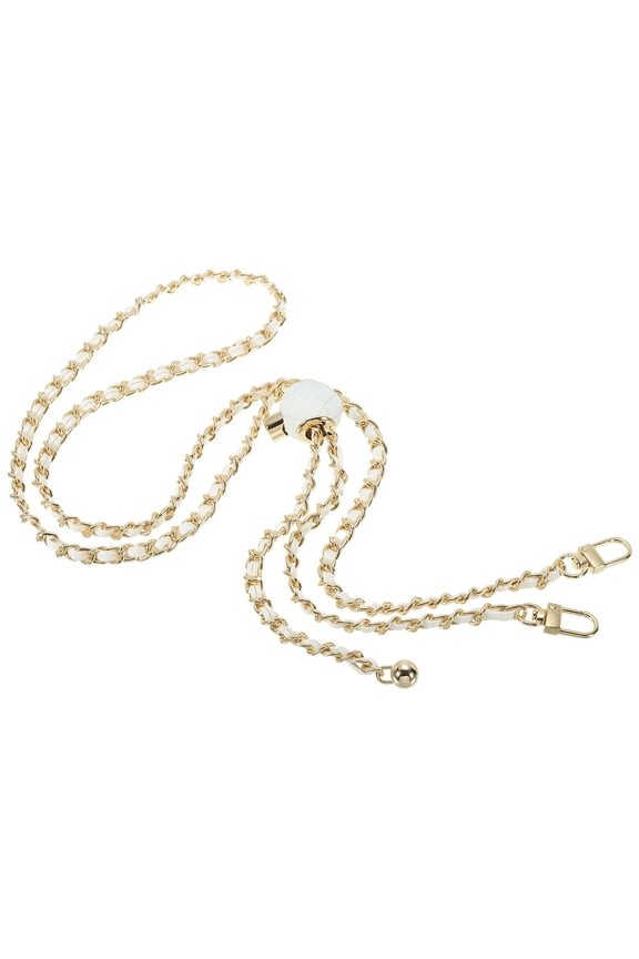 55 Inch Purse Chain Strap, Adjustable Handbag Chains Shoulder CrossBody Replacement for Bags, White/Light Gold