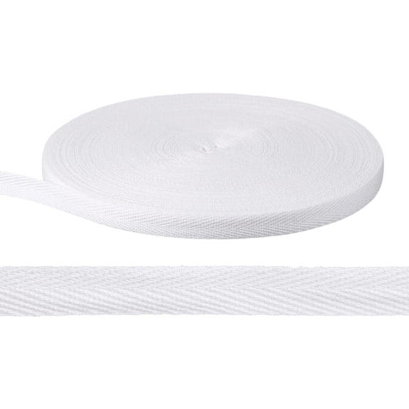 Uxcell 55 Yards Cotton Twill Tape Ribbon, 1/2 Inch Herringbone Twill Tape Bias Ribbon Binding Tape or Sewing Hemming Binding Quilting Piping DIY Craft, Bright White