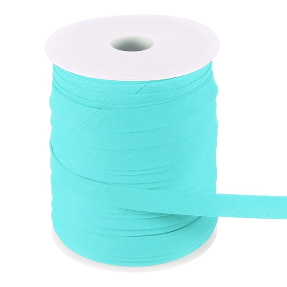 Uxcell 55 Yards Double Fold Bias Tape 0.47" Bias Binding Tape for Sewing Bright Blue