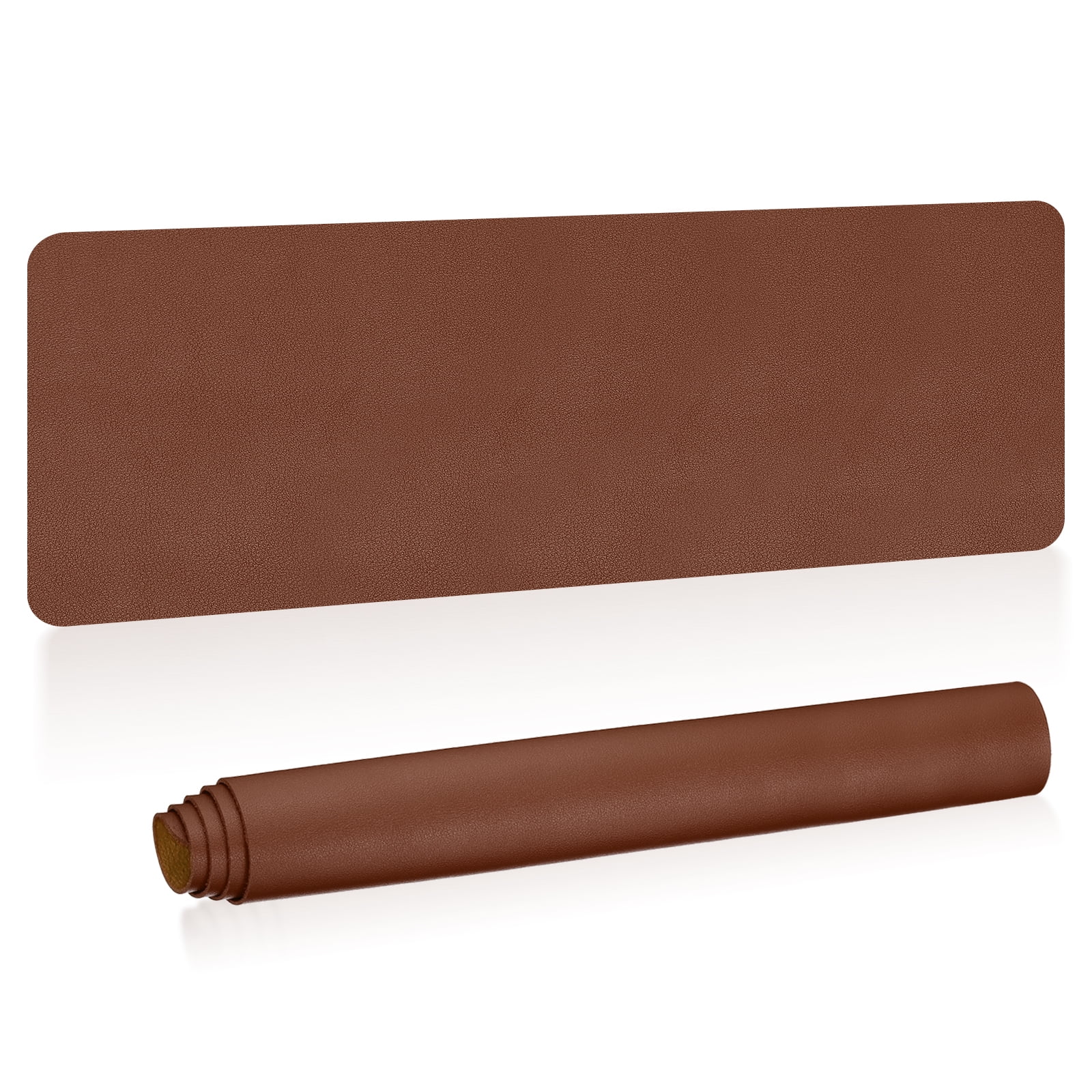 Uxcell 55"x17" Large Desk Mat, PU Leather Dual Side Large Desk Pad, Dark Brown