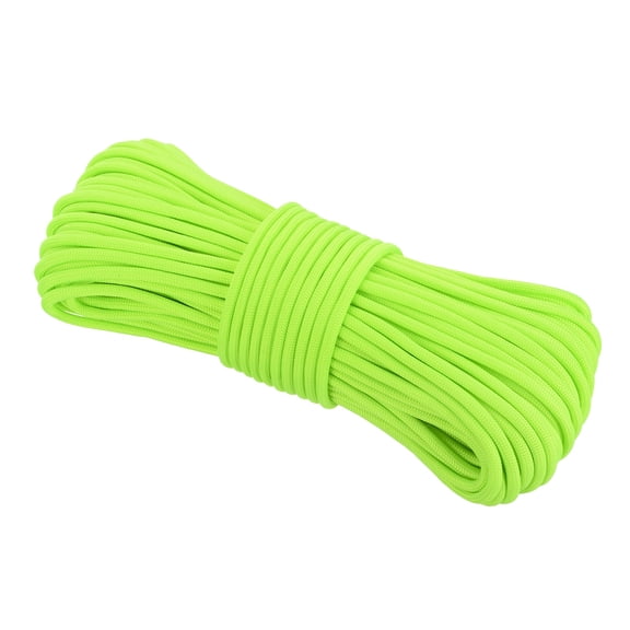 Uxcell 550 Paracord Rope 102ft, 4mm Thin Paracord Nylon Cord Survival 7-Strand Core for Tent Camping Outdoor Gear - Fluorescent Green