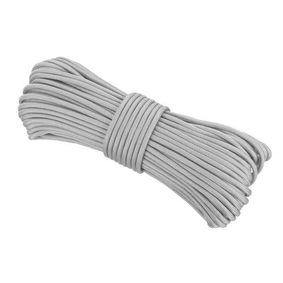 Uxcell 550 Paracord Rope 102ft, 4mm Thin Paracord Nylon Cord Survival 7-Strand Core for Tent Camping Outdoor Gear - Light Grey