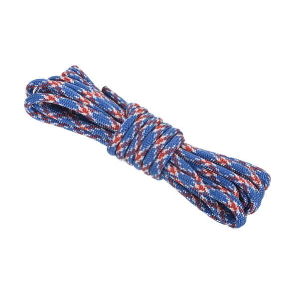 Uxcell 550 Paracord Rope 10ft, 4mm Thin Paracord Nylon Cord Survival 7-Strand Core for Tent Camping Outdoor Gear - Red Blue