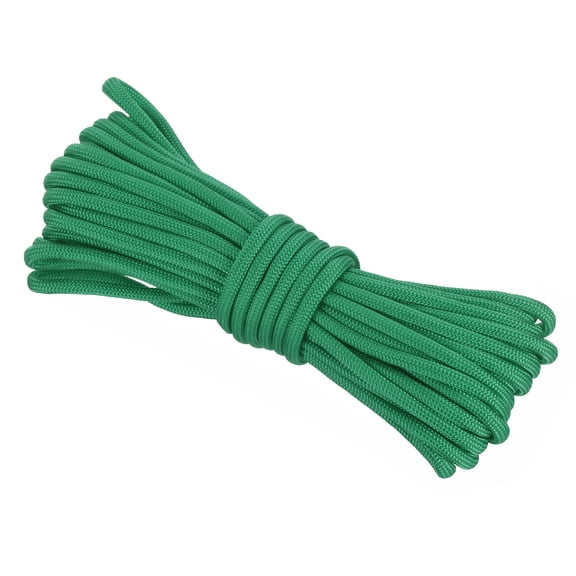Uxcell 550 Paracord Rope 26ft, 4mm Thin Paracord Nylon Cord Survival 7-Strand Core for Tent Camping Outdoor Gear - Green