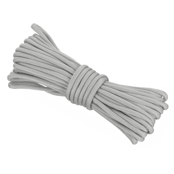 Uxcell 550 Paracord Rope 26ft, 4mm Thin Paracord Nylon Cord Survival 7-Strand Core for Tent Camping Outdoor Gear - Light Grey