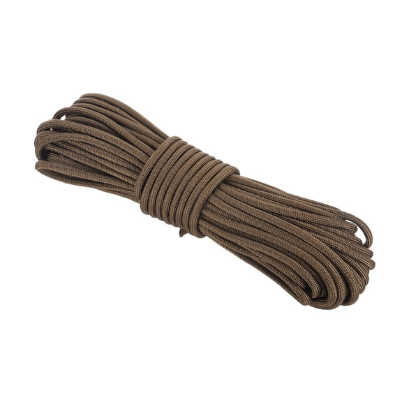 Uxcell 550 Paracord Rope 49ft, 4mm Thin Paracord Nylon Cord Survival 7-Strand Core for Tent Camping Outdoor Gear - Brown