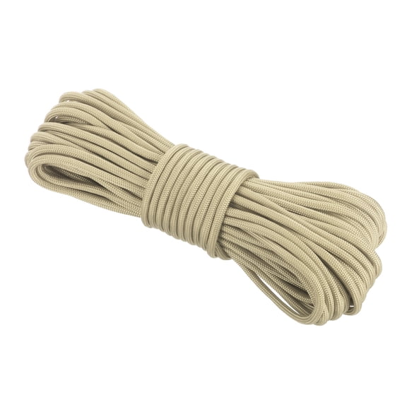 Uxcell 550 Paracord Rope 49ft, 4mm Thin Paracord Nylon Cord Survival 7-Strand Core for Tent Camping Outdoor Gear - Khaki