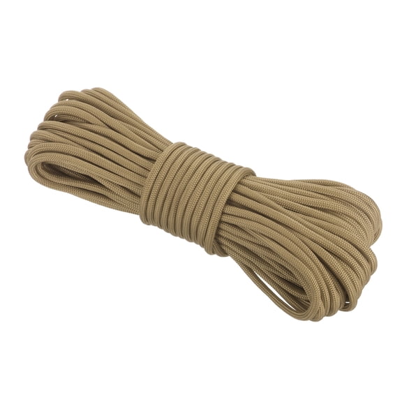 Uxcell 550 Paracord Rope 49ft, 4mm Thin Paracord Nylon Cord Survival 7-Strand Core for Tent Camping Outdoor Gear - Light Brown