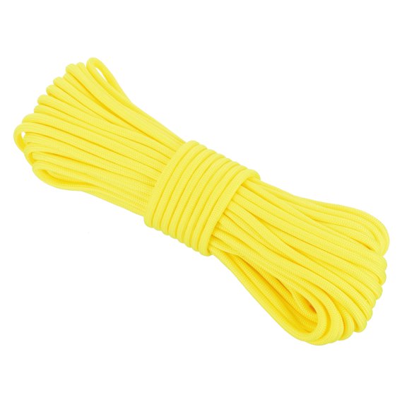 Uxcell 550 Paracord Rope 49ft, 4mm Thin Paracord Nylon Cord Survival 7-Strand Core for Tent Camping Outdoor Gear - Yellow