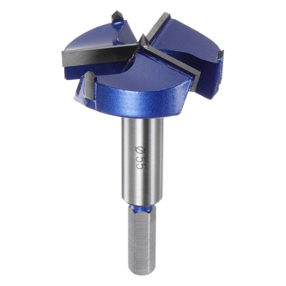Uxcell 55mm (2-3/16") Carbide 3 Flutes Wood Hole Hinge Boring Forstner Drill Bit