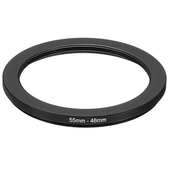 Uxcell 55mm-46mm Metal Step Down Ring, Camera Lens Filter Adapter Ring for Camera Lenses Hood, Black