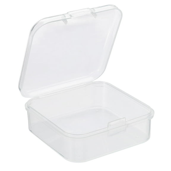 Uxcell 2.17 inch x 0.79 inch Plastic Square Clear Storage Container Box with Lid for DIY Art Crafts 6 Pack
