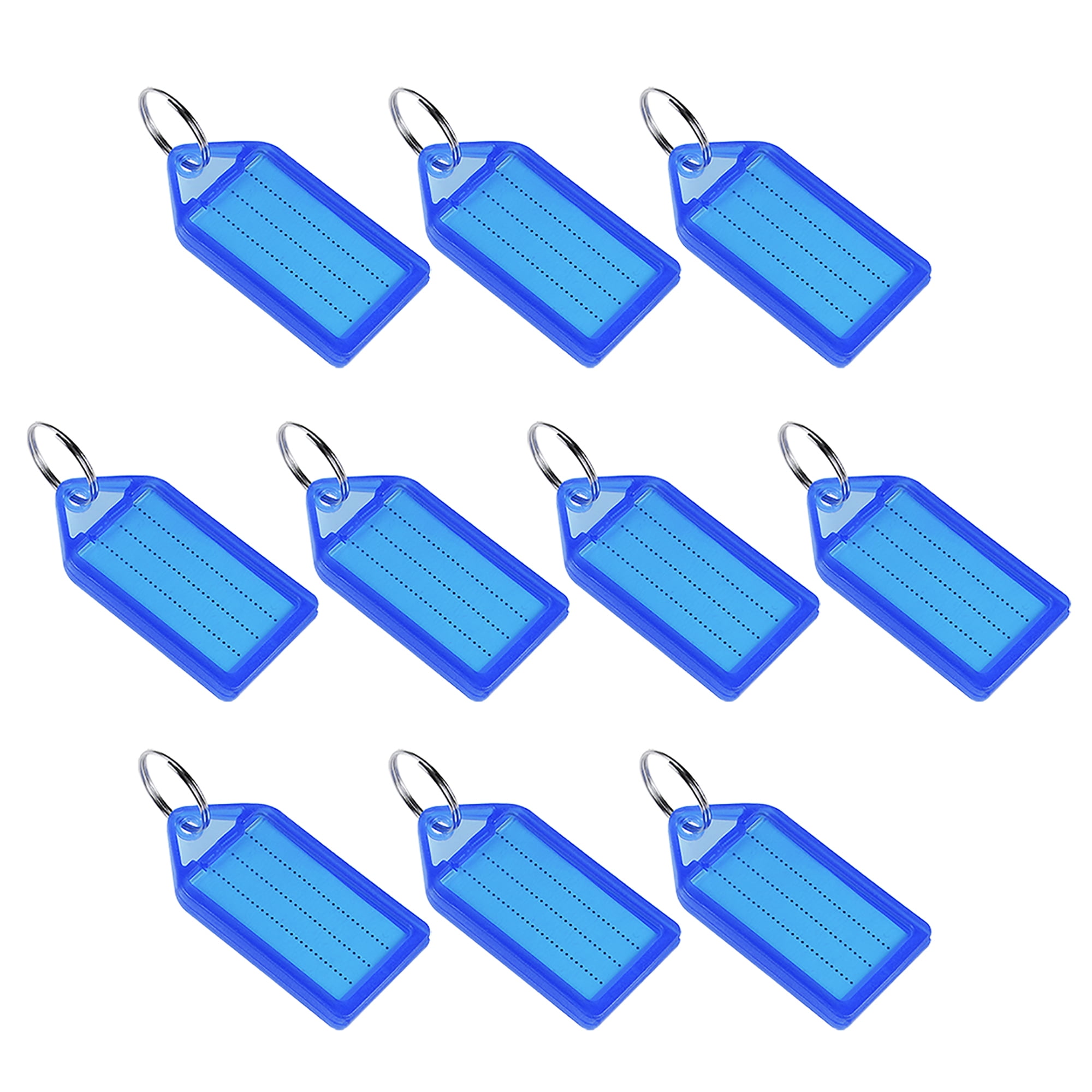 Uxcell 55x28mm Plastic Key Tags with Split Keyring Blue 10 Count ...