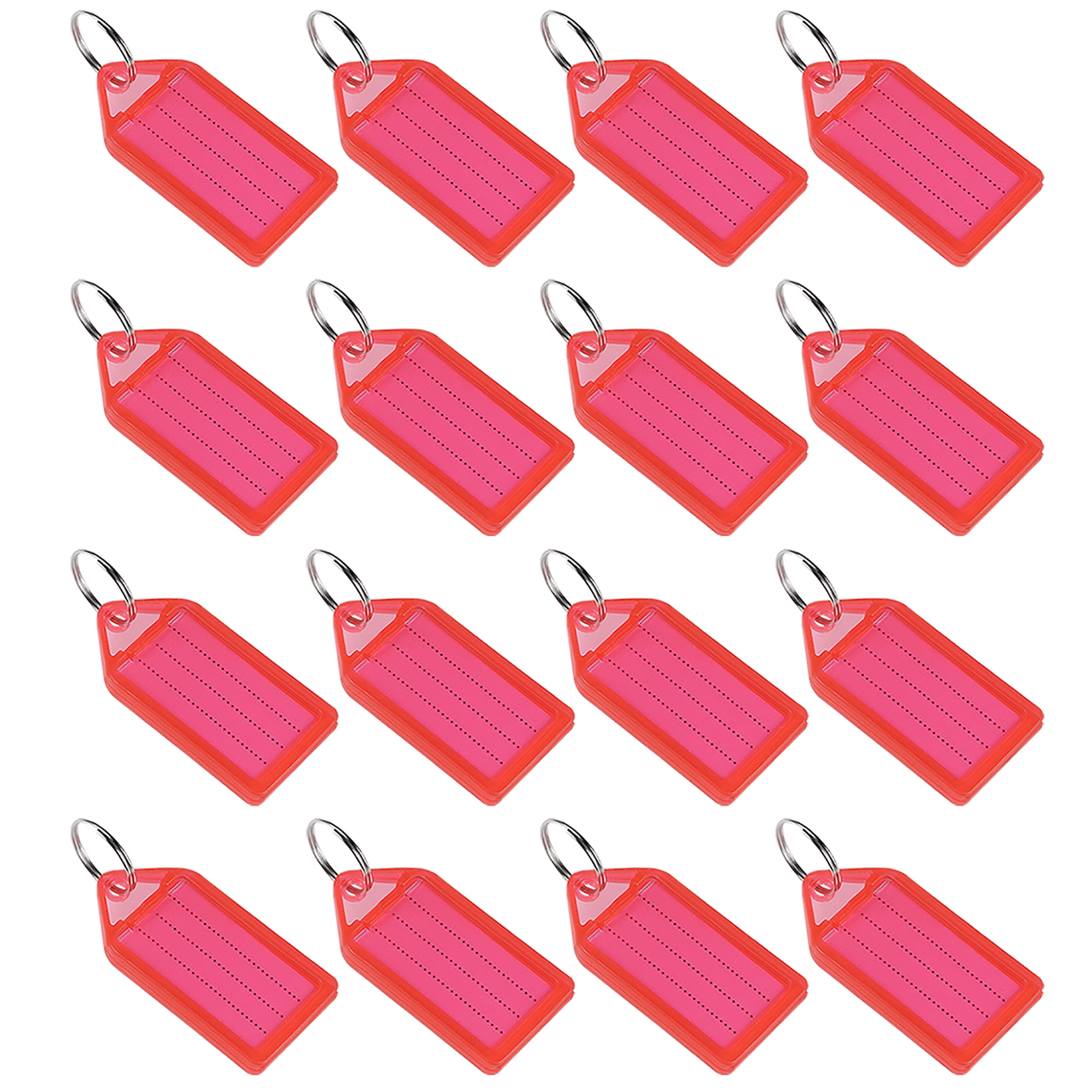 Uxcell 55x28mm Plastic Key Tags with Split Keyring Red 16 Count ...