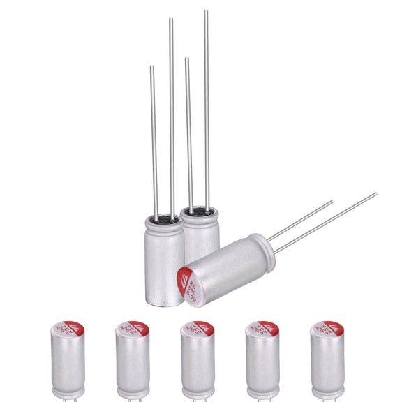 Uxcell 560uF 6.3V Solid Electrolytic Capacitor, 50 Pack 5x11mm Aluminum Solid Electrolytic Capacitor Assortment for PCB Repair Electronics Audio Low ESR Motherboard Graphics Card Caps